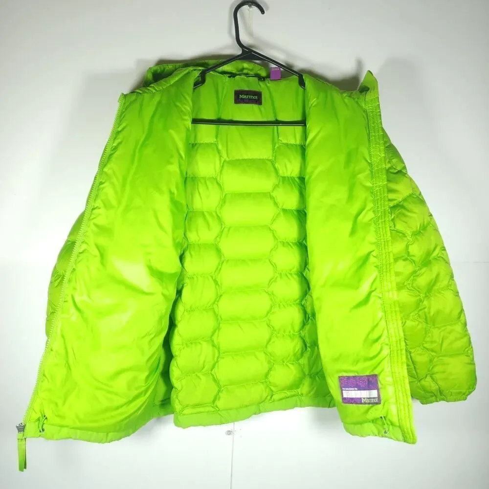 MARMOT Girls Ama Dablam XL Green 700 fill Down FullZip Hooded Puffer Jacket